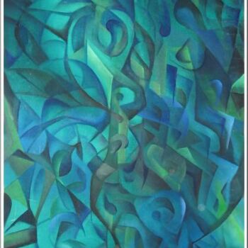 Painting titled "Symphonie verte" by Mimia Lichani, Original Artwork