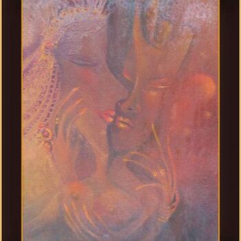 Pintura intitulada "Le baiser." por Mimia Lichani, Obras de arte originais