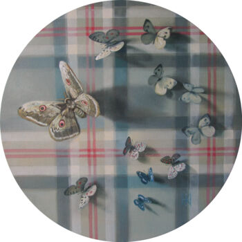 绘画 标题为“Butterflies on tart…” 由Mimi Hi, 原创艺术品, 油