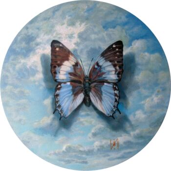 Painting titled "Sky dream" by Mimi Hi, Original Artwork, Oil Mounted on Wood Stretcher frame