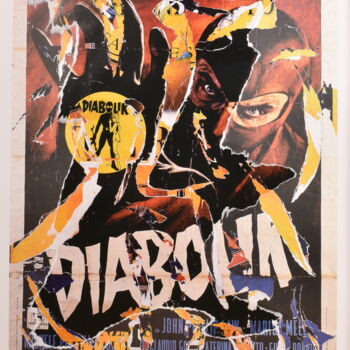 Collages intitolato "Diabolik - Opera pu…" da Mimmo Rotella, Opera d'arte originale, Collages