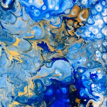 Painting titled "Abstrait Ciel Bleu" by Mina Casassus, Original Artwork, Acrylic