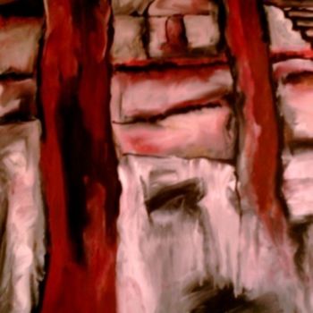 Malerei mit dem Titel "FOREST IN RED" von Mina Clerck, Original-Kunstwerk