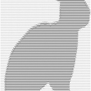 Artes digitais intitulada "Ascii-Art Rabbit" por Mina Nakamura, Obras de arte originais, Trabalho Digital 2D