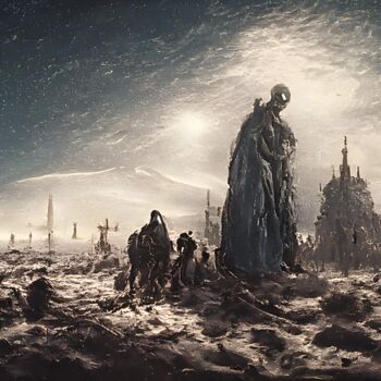 Digital Arts titled "The cold dark waste…" by Mina Nakamura, Original Artwork, Digital Painting