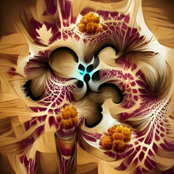 Digital Arts titled "Fractal art flower" by Mina Nakamura, Original Artwork, AI generated image