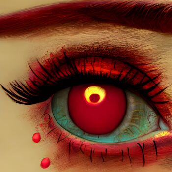 "Red demon's eye" başlıklı Dijital Sanat Mina Nakamura tarafından, Orijinal sanat, Dijital Resim