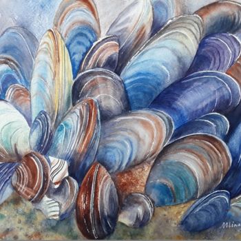 Peinture intitulée "les moules" par Mina Minakoirel, Œuvre d'art originale