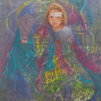 Painting titled "Vivre ses rêves" by Mina Lagarde, Original Artwork, Oil