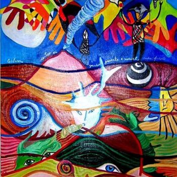 Peinture intitulée "Sobre os sonhos - O…" par Graça Leão, Œuvre d'art originale, Acrylique