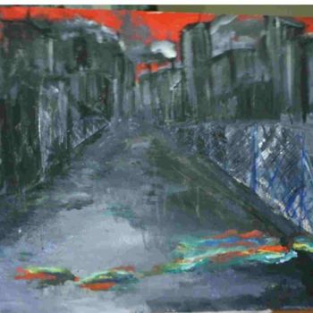 Painting titled "rue" by Yanick Douet, Original Artwork