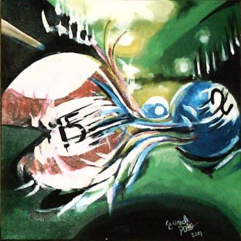 Peinture intitulée "billard 3" par Yanick Douet, Œuvre d'art originale