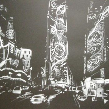 Pintura intitulada "Time Square, NY" por Yanick Douet, Obras de arte originais