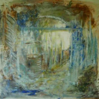 Painting titled "ville délavée" by Yanick Douet, Original Artwork