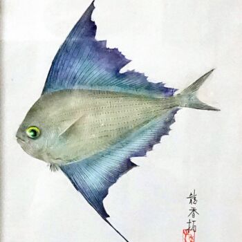 Malarstwo zatytułowany „Pricly fanfish.jpg” autorstwa Mineo Yamamoto, Oryginalna praca, Olej