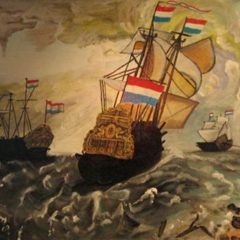 绘画 标题为“Willem v/d velde 1” 由Thea Roelofs, 原创艺术品, 其他