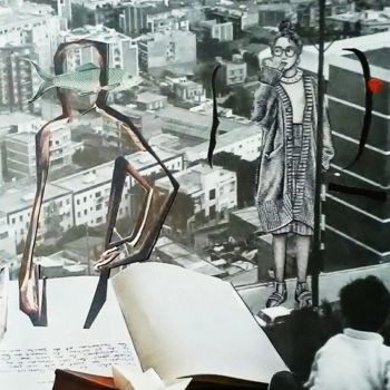 Collages getiteld "Barcelona 1960" door Richard Minguell, Origineel Kunstwerk