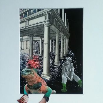 Collages titulada "Une lueur" por Richard Minguell, Obra de arte original