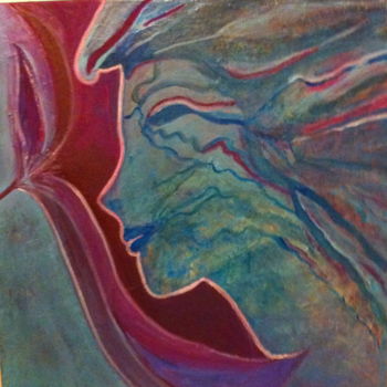Malerei mit dem Titel "Profil" von Monique Savy, Original-Kunstwerk, Öl