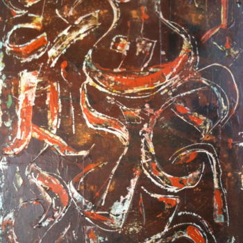 Peinture intitulée "Fête tribale" par Monique Savy, Œuvre d'art originale, Acrylique
