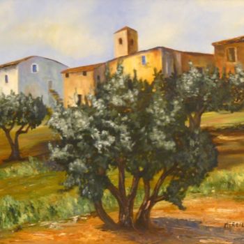 Peinture intitulée "Des oliviers en Pro…" par Mireille.S, Œuvre d'art originale, Huile