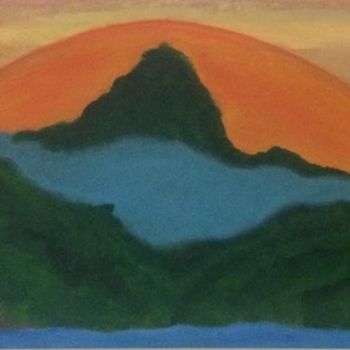 Painting titled "MRG? - Por do Sol" by Miquéias Roberto Gomes, Original Artwork, Acrylic Mounted on Wood Stretcher frame