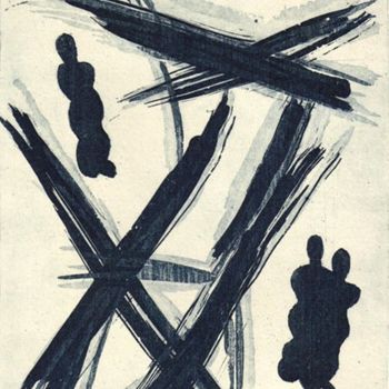 Картина под названием "Tres Siluetas de la…" - Mirtya Huizzi, Подлинное произведение искусства