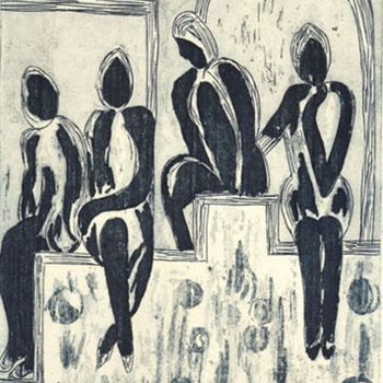 Painting titled "Mis hermanas de la…" by Mirtya Huizzi, Original Artwork