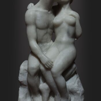 Скульптура под названием "First Kiss" - Miraga Shahbazov, Подлинное произведение искусства, Камень
