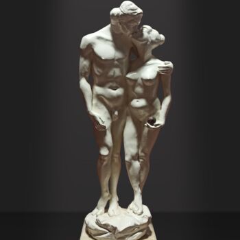 Sculpture titled "Kiss" by Miraga Shahbazov, Original Artwork, Plaster
