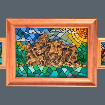 Peinture intitulée ""The Tale of Igor's…" par Miraga Shahbazov, Œuvre d'art originale, Huile Monté sur Panneau de bois