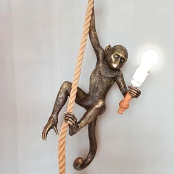 Sculpture titled ""Monkey lamp", "Mon…" by Miraga Shahbazov, Original Artwork, Plastic