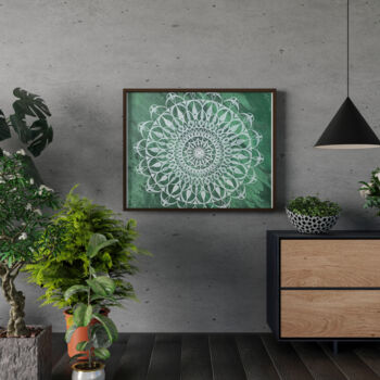 Картина под названием "Mandala" - Mirami, Подлинное произведение искусства, Акрил