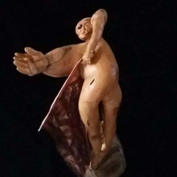 Sculptuur getiteld "Muleta" door Carlos Miranda, Origineel Kunstwerk, Hout