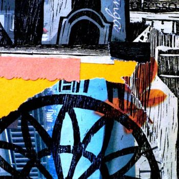 Colagens intitulada "cidade 5" por André De Miranda, Obras de arte originais