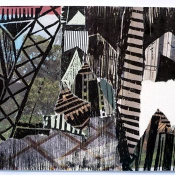 Colagens intitulada "cidade 10" por André De Miranda, Obras de arte originais