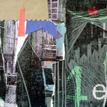 Colagens intitulada "cidade 13" por André De Miranda, Obras de arte originais
