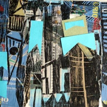 Collagen mit dem Titel "cidade 30" von André De Miranda, Original-Kunstwerk