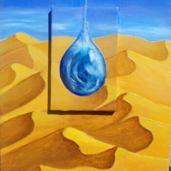 Peinture intitulée "L'Or Bleu" par Céline Mirassou, Œuvre d'art originale