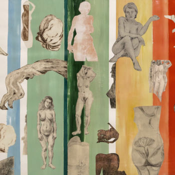 Gravures & estampes intitulée "Collection de nus.3" par Mircea Nechita, Œuvre d'art originale, Eau-forte