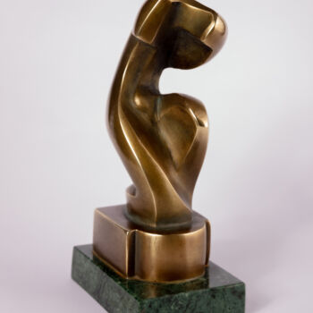 Sculpture titled "TORSO INCLINED" by Mircea Puscas, Original Artwork, Bronze