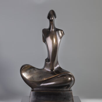 Sculptuur getiteld "MEDITATION" door Mircea Puscas, Origineel Kunstwerk, Bronzen