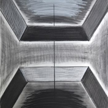 Drawing titled "Vertical I" by Mircea Popescu, Original Artwork, Charcoal