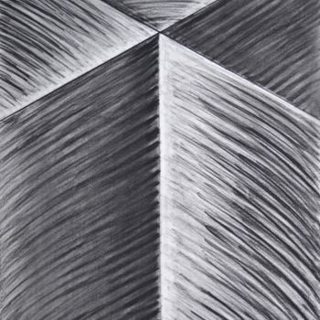 Drawing titled "Vertical III" by Mircea Popescu, Original Artwork, Charcoal