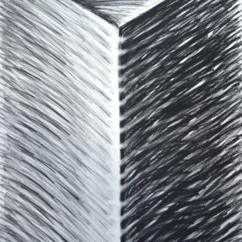Dibujo titulada "Vertical IV" por Mircea Popescu, Obra de arte original, Carbón
