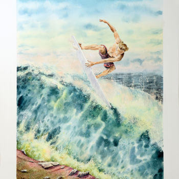 Pittura intitolato "Sulla cresta dell'o…" da Mirco Lanzi, Opera d'arte originale, Acrilico