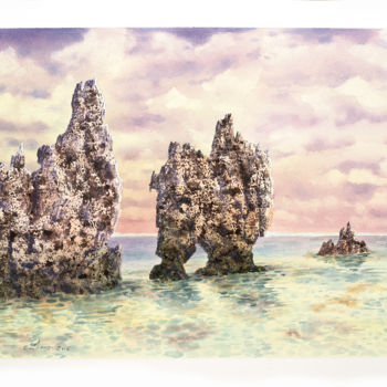 Painting titled "L'isola di Nauru" by Mirco Lanzi, Original Artwork, Acrylic