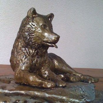 Sculptuur getiteld "chien loup" door Mirèo, Origineel Kunstwerk