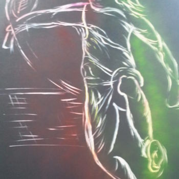 Painting titled "tennisman" by Mireille Bernard, Original Artwork