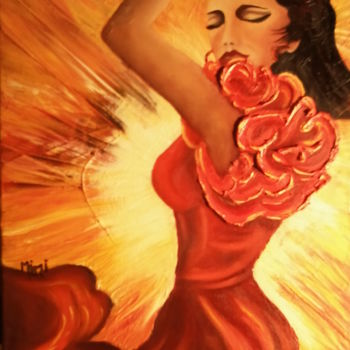 Pittura intitolato "flamenca" da Mireille Bernard, Opera d'arte originale